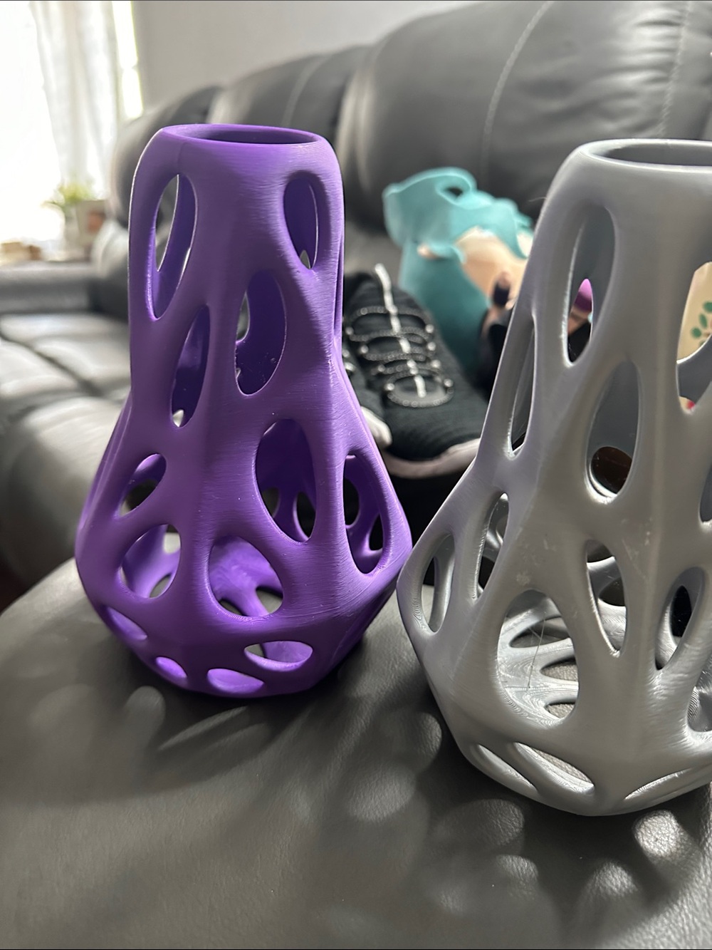 Purple and Gray Decorative Hollow Plastic Vase - Home Accents
